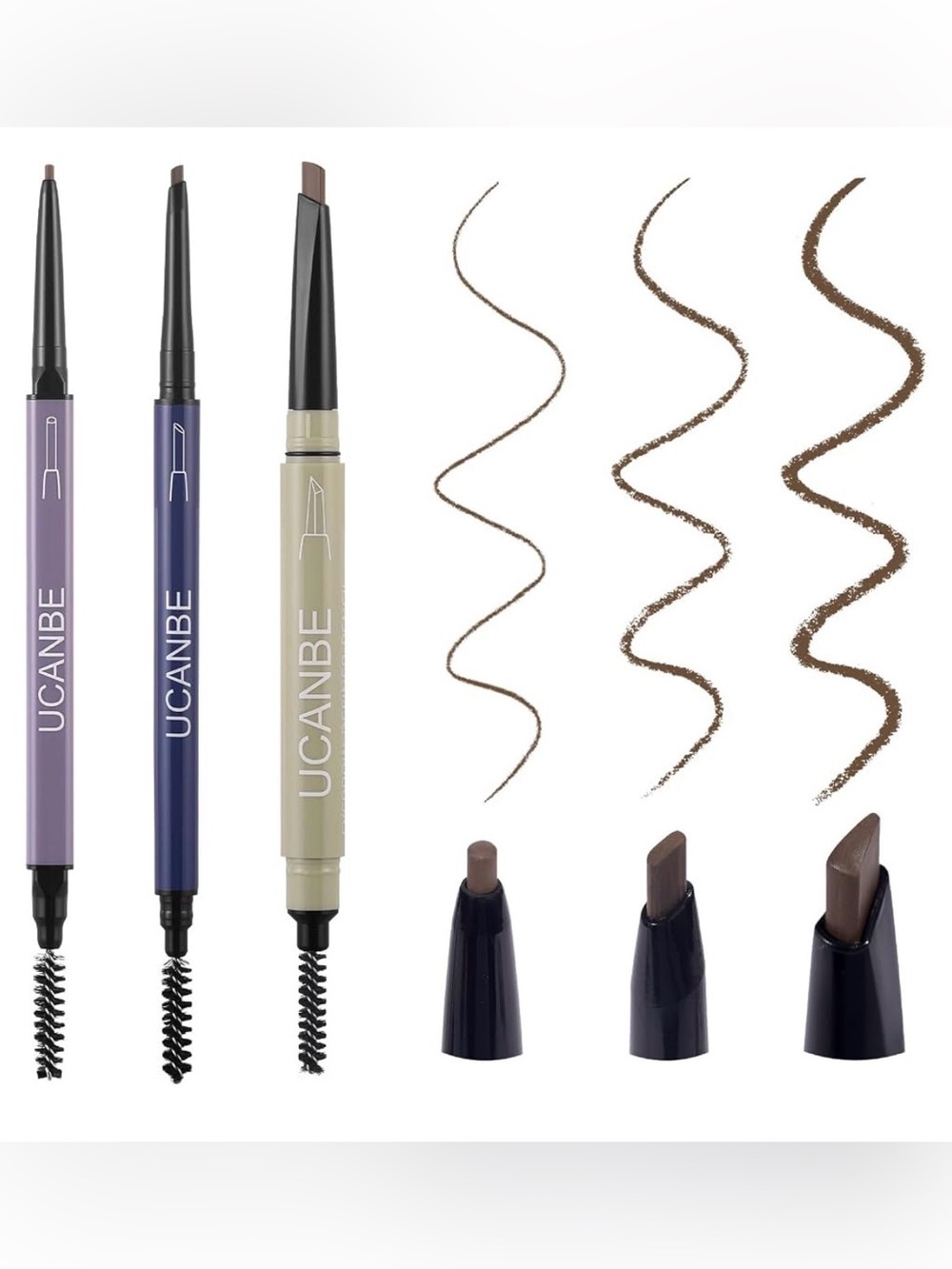 3 pc Eyebrow Definer Pencil Set - Light Brown